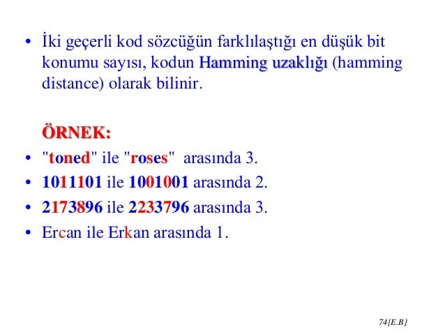 Hamming kodu. Sayısal bilgilerin kodlanması Hamming kodu. Sayısal bilgilerin kodlanması
